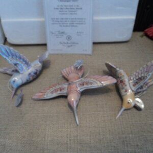 porcelain hummingbird ornaments~ lot of 3